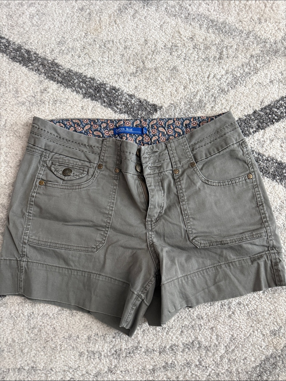 Pilcro Olive Green Utility Shorts